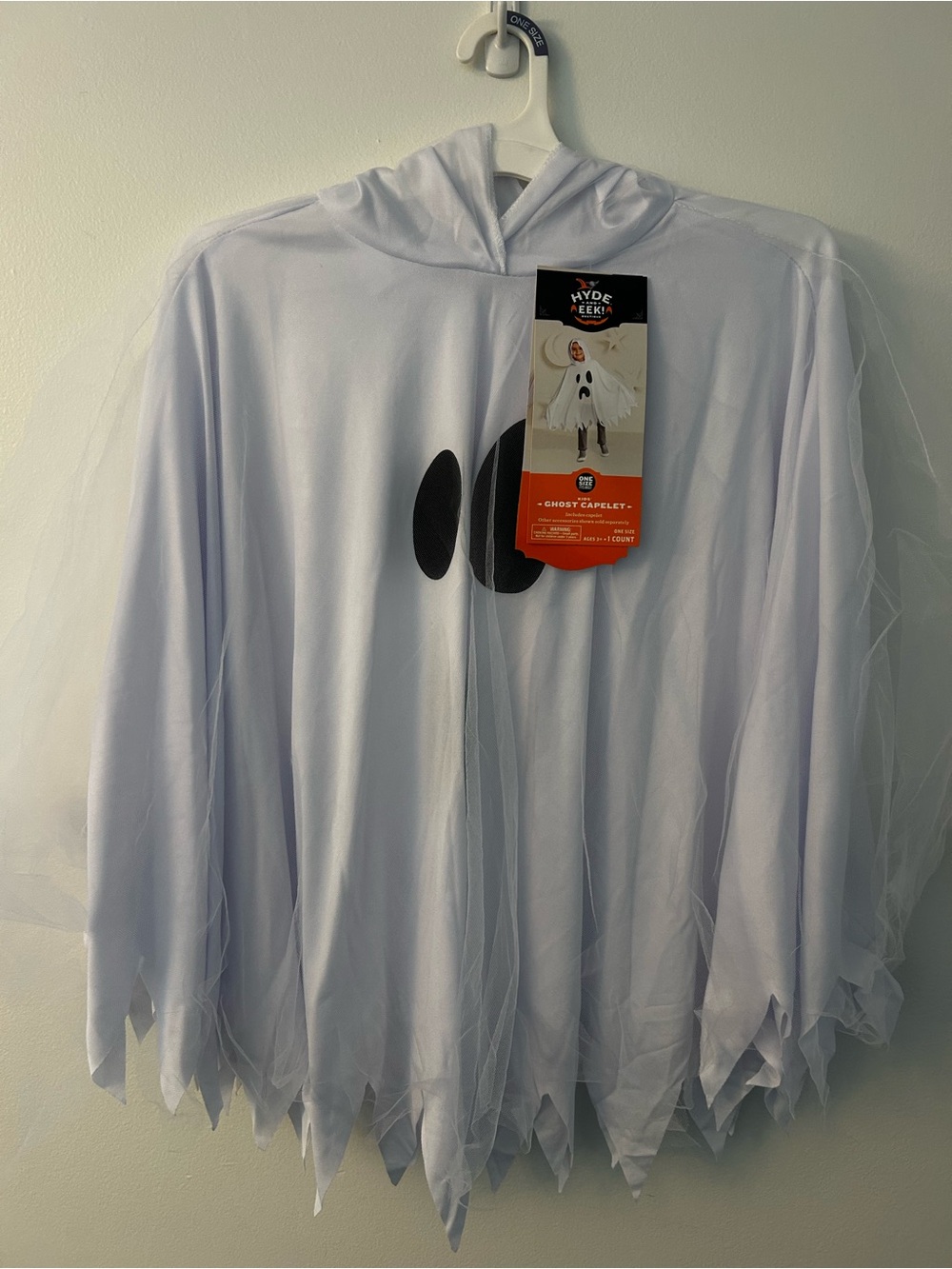 Target White Ghost Cape Costume with Hood